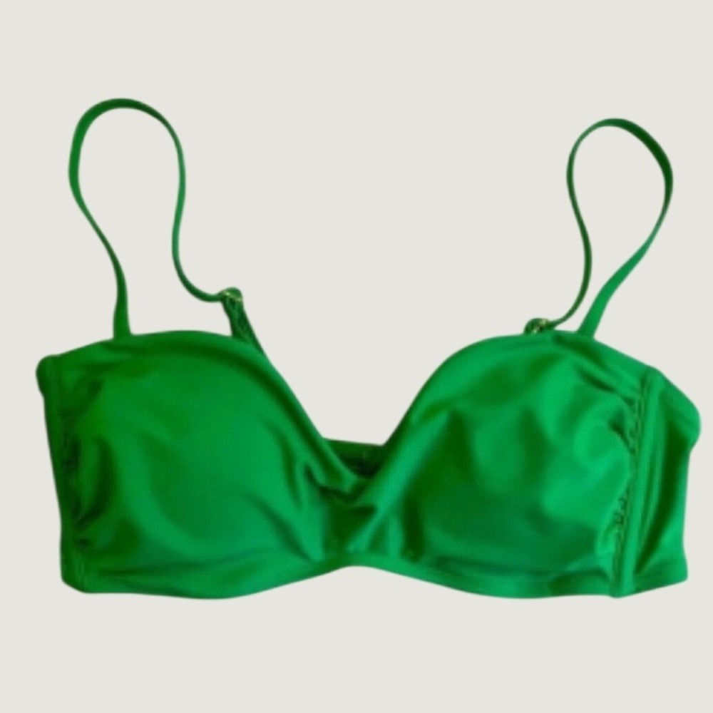 Wild Fable Green Padded Bralette Bikini Top Womens Medium NWT Ruched Swim